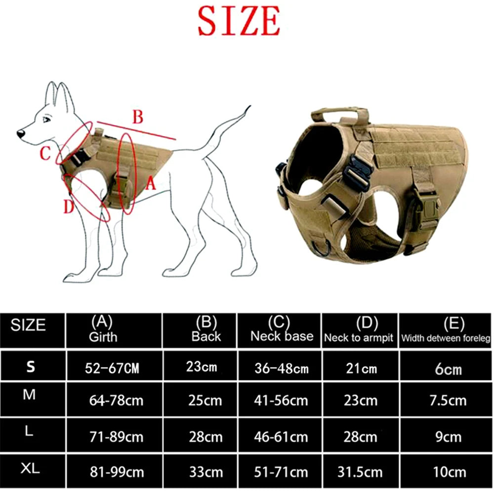 EverPaw No-Pull Tactical Dog Harness - Adjustable Training Vest for Small to Large Dogs
