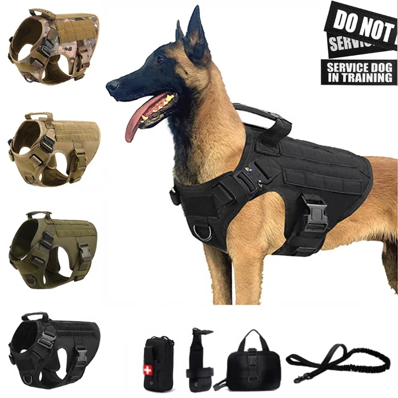 EverPaw No-Pull Tactical Dog Harness - Adjustable Training Vest for Small to Large Dogs